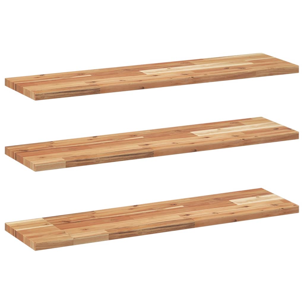 Flytende hyller 3 stk 100x20x2 cm oljebehandlet heltre akasie