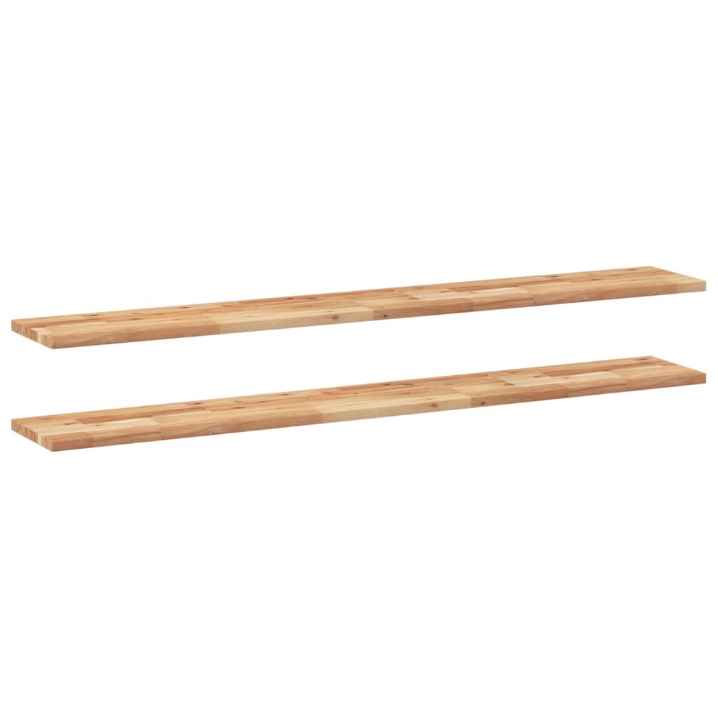 Flytende hyller 2 stk 140x20x2 cm oljebehandlet heltre akasie