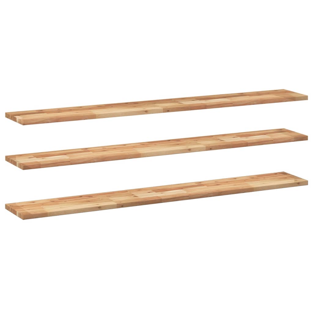 Flytende hyller 3 stk 160x20x2 cm oljebehandlet heltre akasie