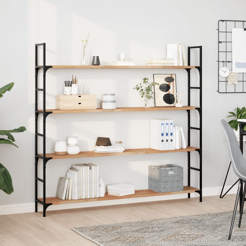 Flytende hyller 4 stk 160x20x2 cm oljebehandlet heltre akasie