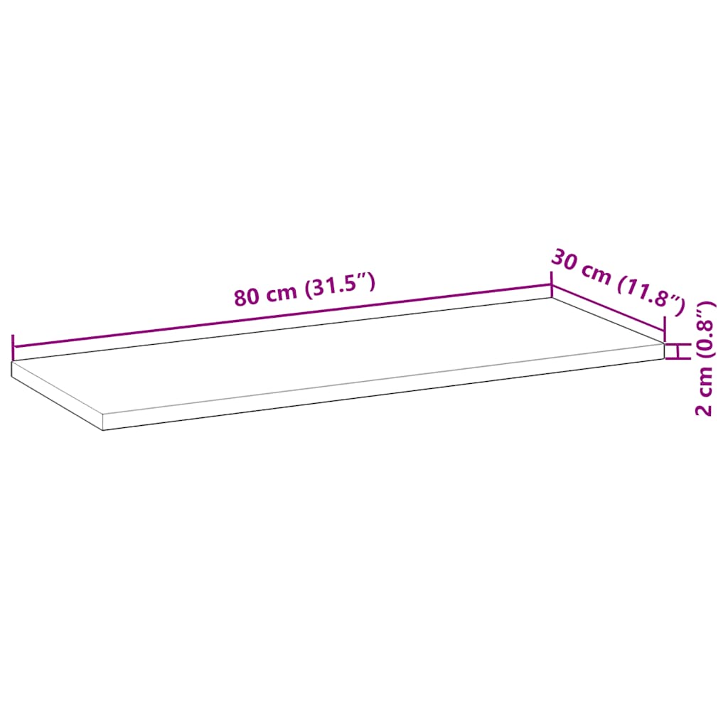 Flytende hyller 2 stk 80x30x2 cm oljebehandlet heltre akasie