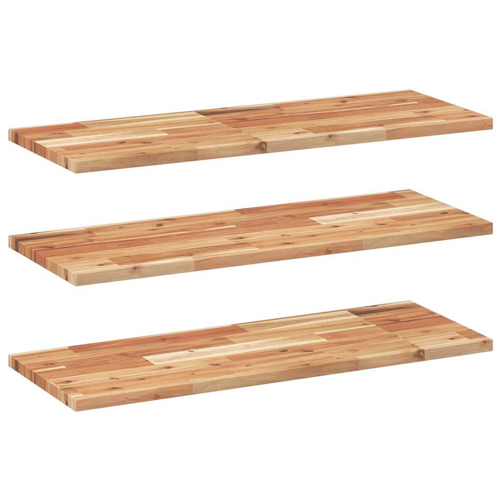 Flytende hyller 3 stk 80x30x2 cm oljebehandlet heltre akasie
