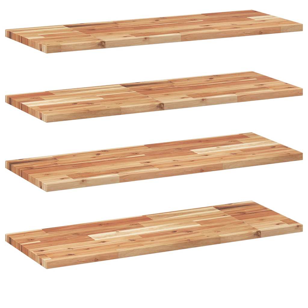 Flytende hyller 4 stk 80x30x2 cm oljebehandlet heltre akasie