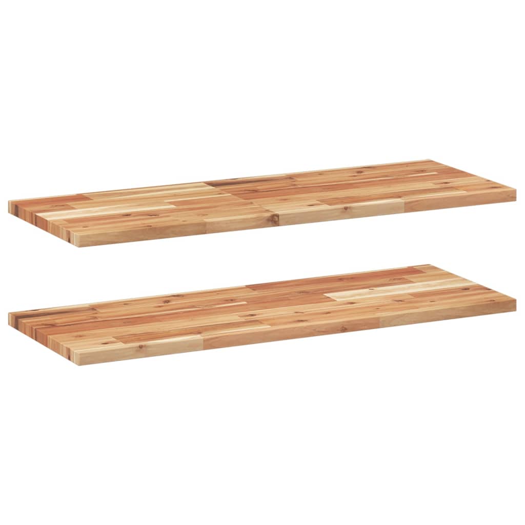 Flytende hyller 2 stk 100x30x2 cm oljebehandlet heltre akasie