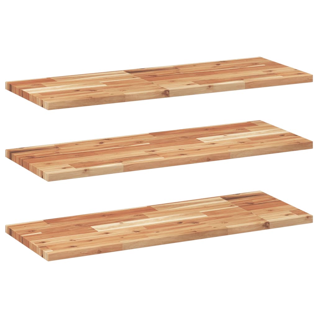 Flytende hyller 3 stk 100x30x2 cm oljebehandlet heltre akasie