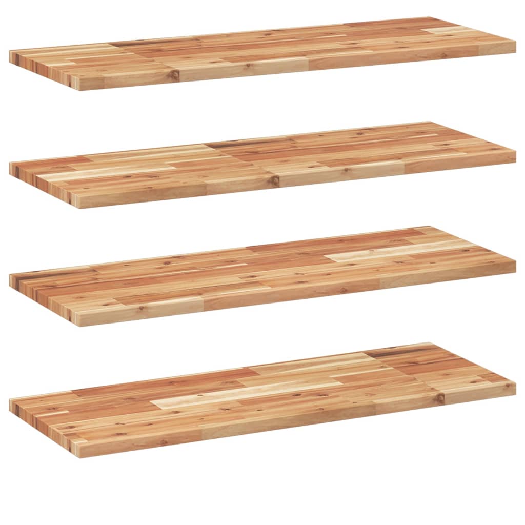 Flytende hyller 4 stk 100x30x2 cm oljebehandlet heltre akasie