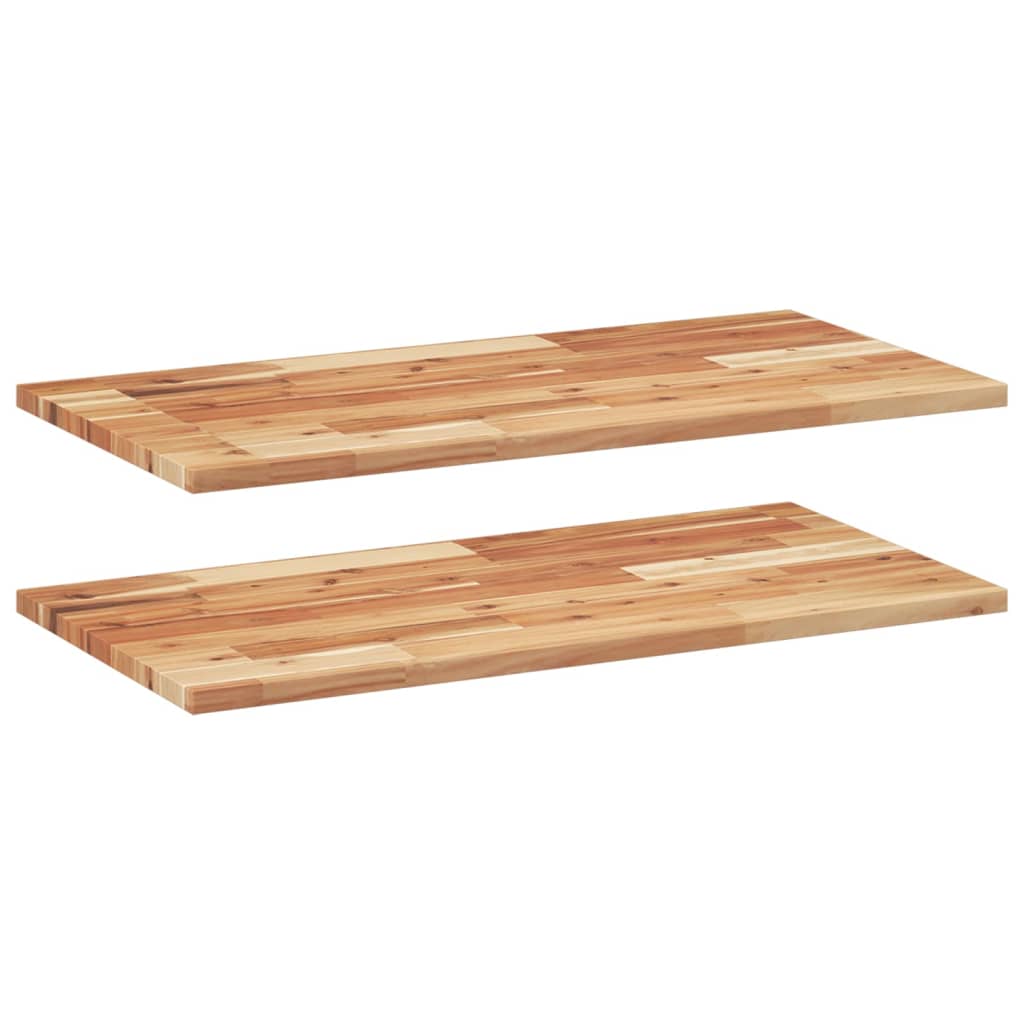 Flytende hyller 2 stk 60x40x2 cm oljebehandlet heltre akasie