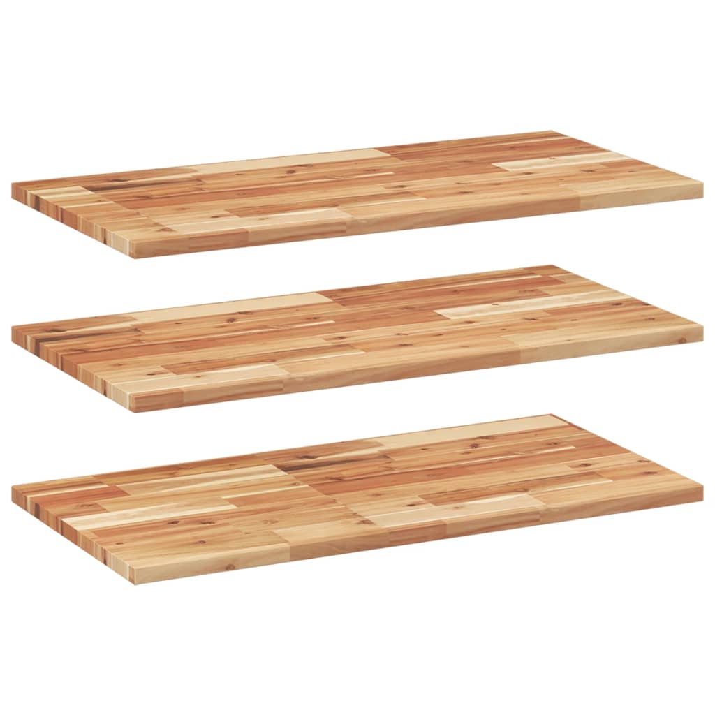 Flytende hyller 3 stk 80x40x2 cm oljebehandlet heltre akasie