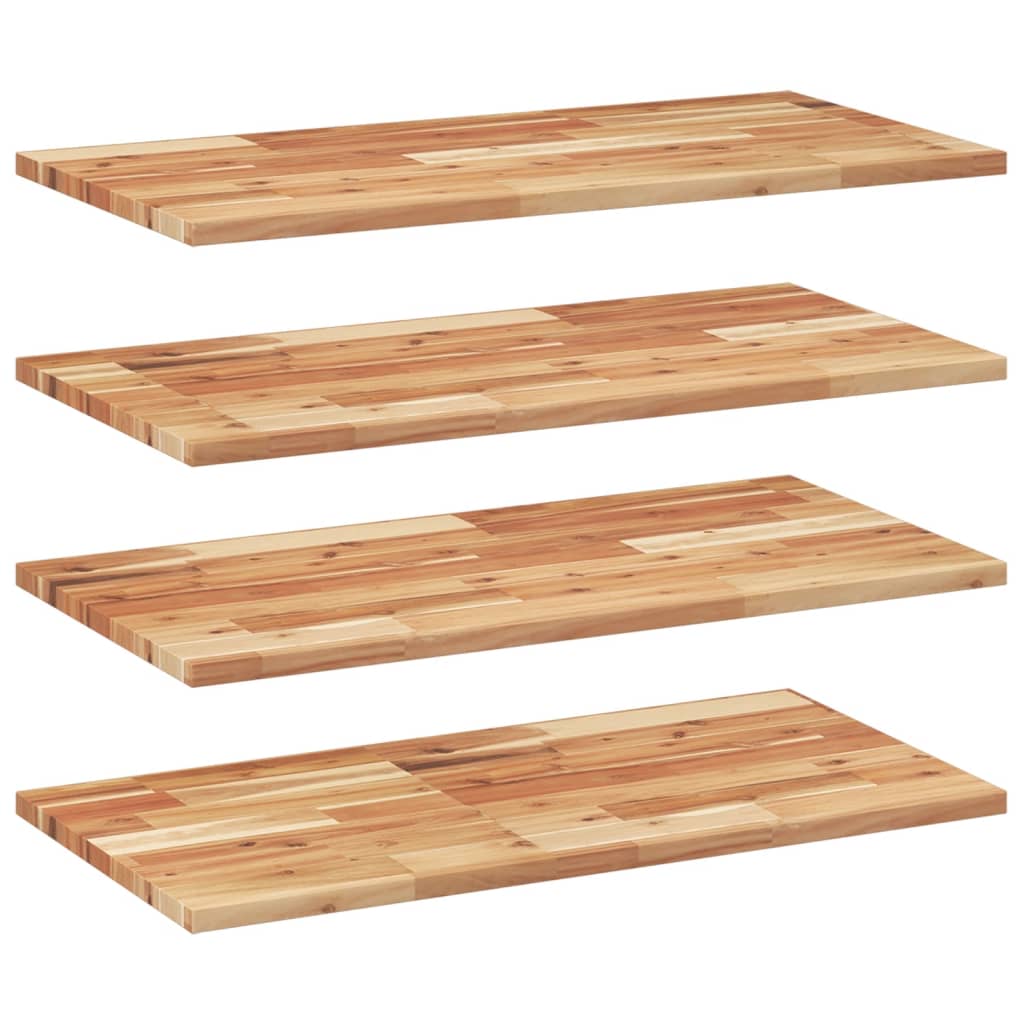 Flytende hyller 4 stk 100x40x2 cm oljebehandlet heltre akasie