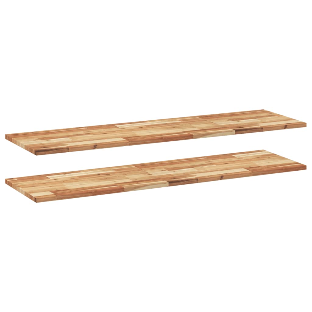 Flytende hyller 2 stk 120x40x2 cm oljebehandlet heltre akasie