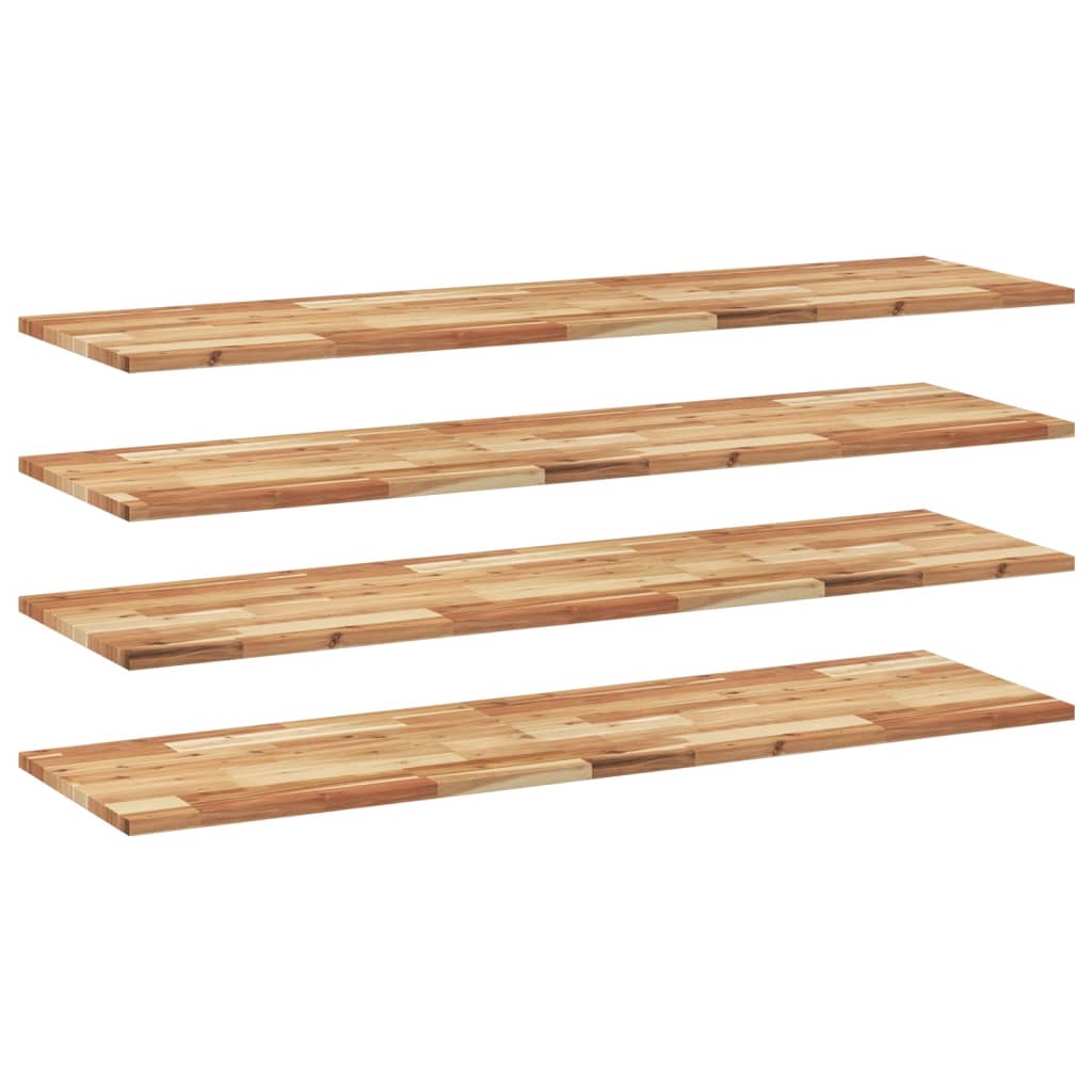 Flytende hyller 4 stk 120x40x2 cm oljebehandlet heltre akasie