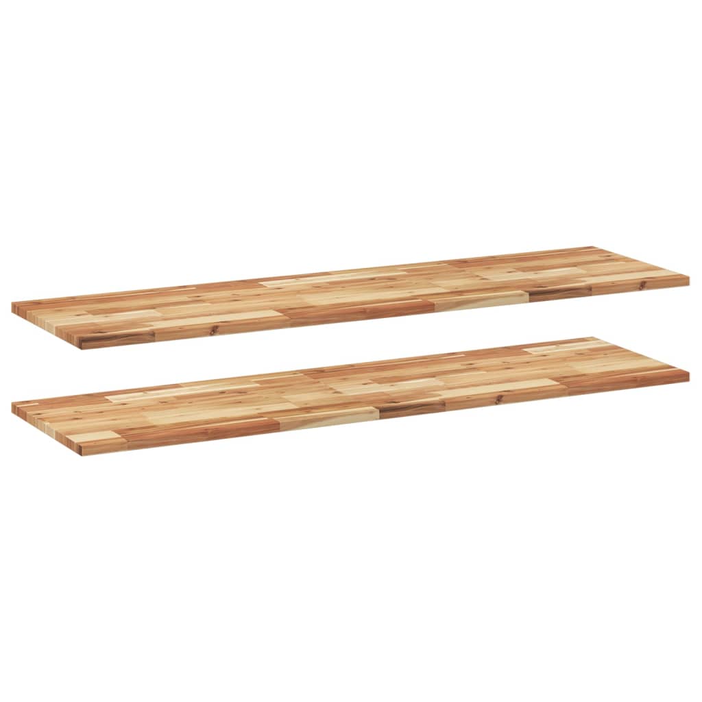 Flytende hyller 2 stk 140x40x2 cm ubehandlet heltre akasie