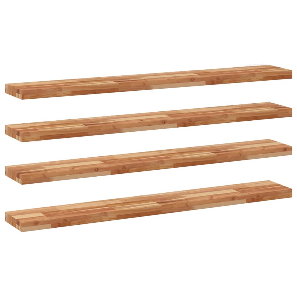 Flytende hyller 4 stk 160x20x4 cm oljebehandlet heltre akasie