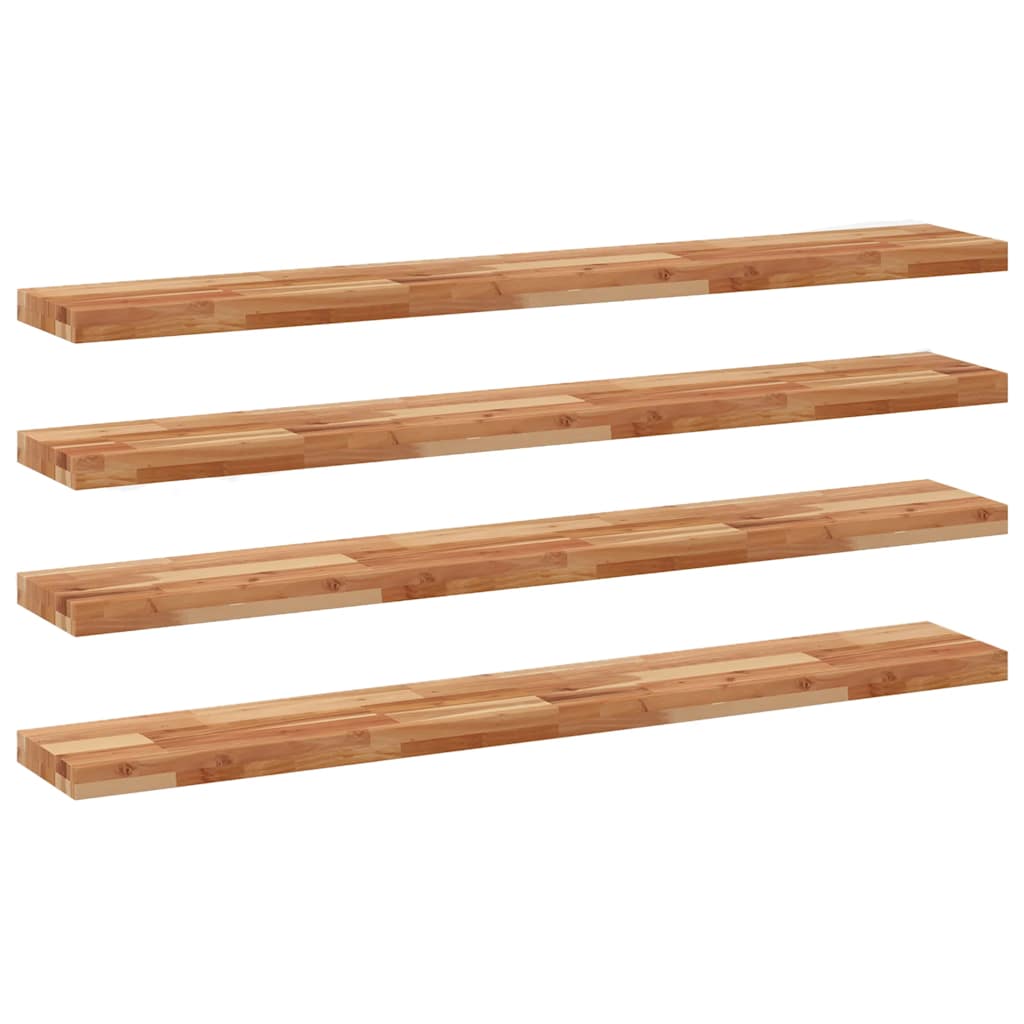 Flytende hyller 4 stk 160x20x4 cm oljebehandlet heltre akasie
