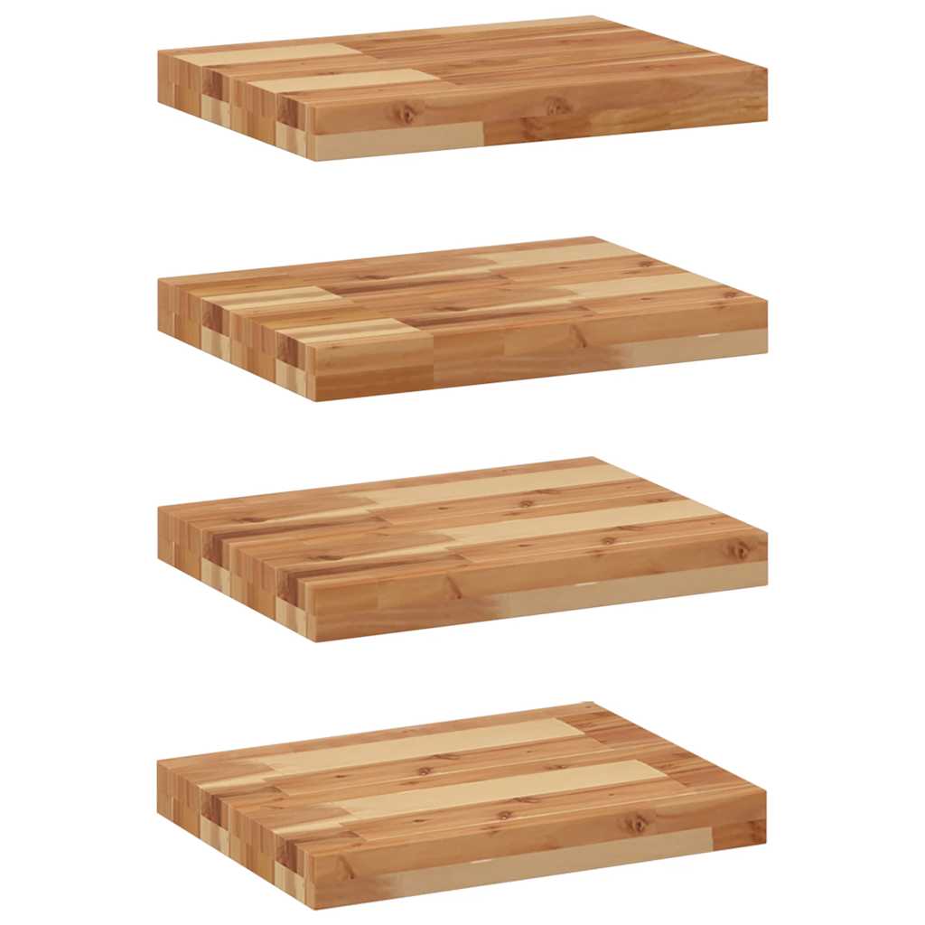 Flytende hyller 4 stk 40x30x4 cm oljebehandlet heltre akasie