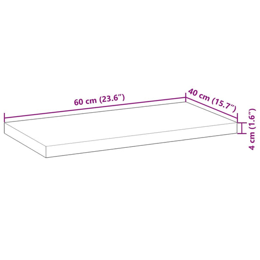 Flytende hyller 3 stk 60x40x4 cm oljebehandlet heltre akasie