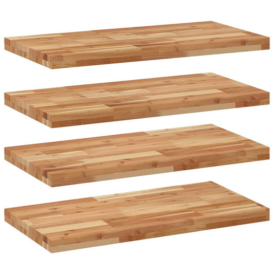 Flytende hyller 4 stk 60x40x4 cm oljebehandlet heltre akasie