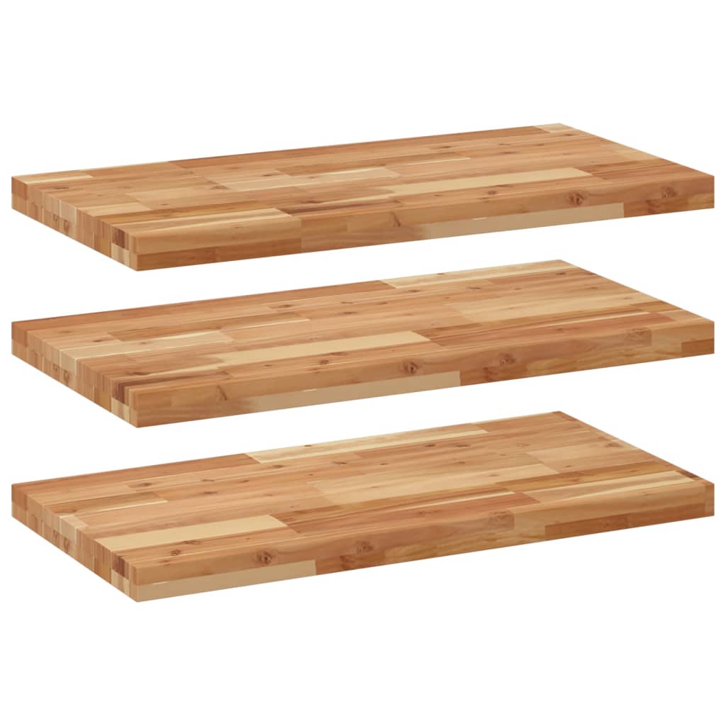 Flytende hyller 3 stk 100x40x4 cm oljebehandlet heltre akasie
