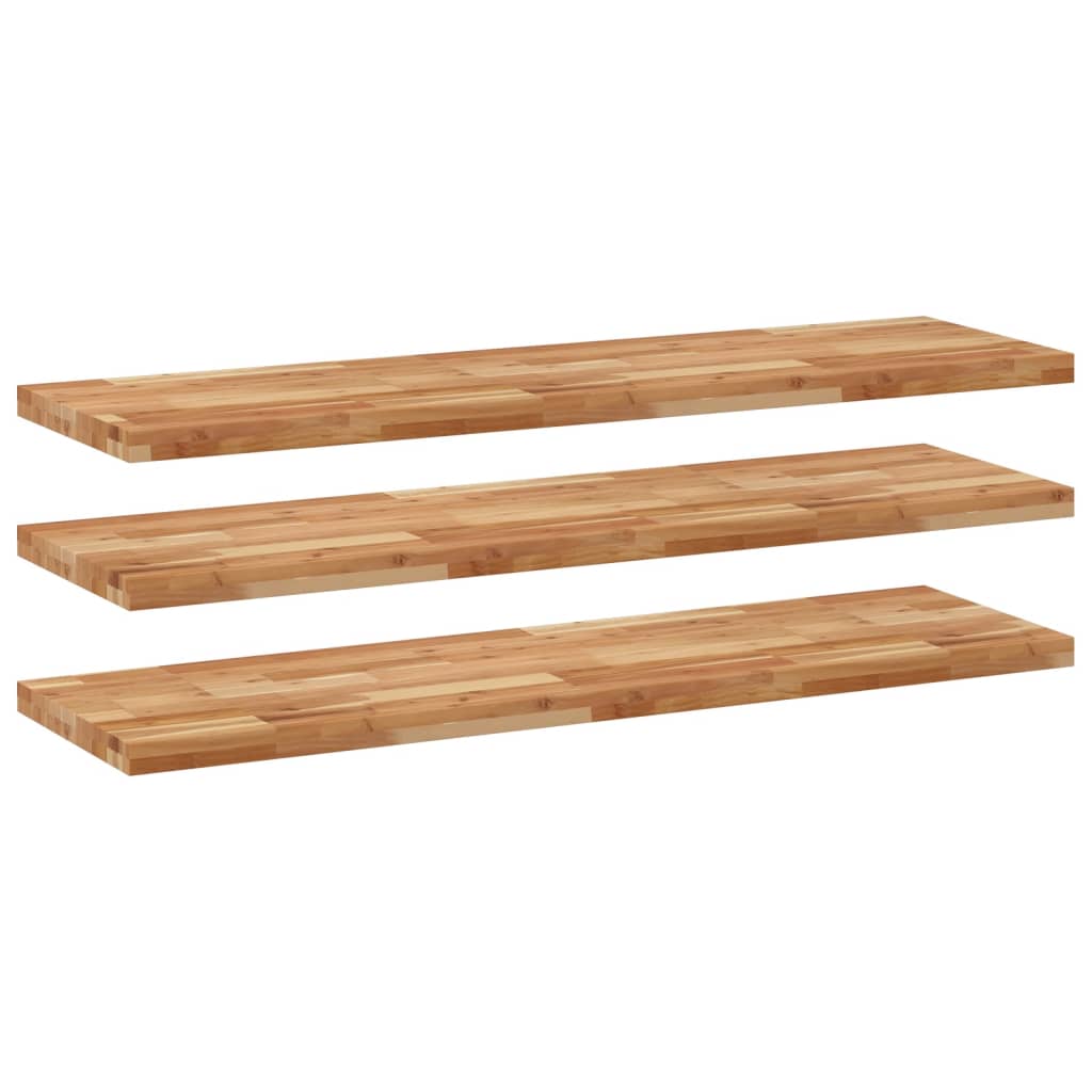 Flytende hyller 3 stk 160x40x4 cm oljebehandlet heltre akasie