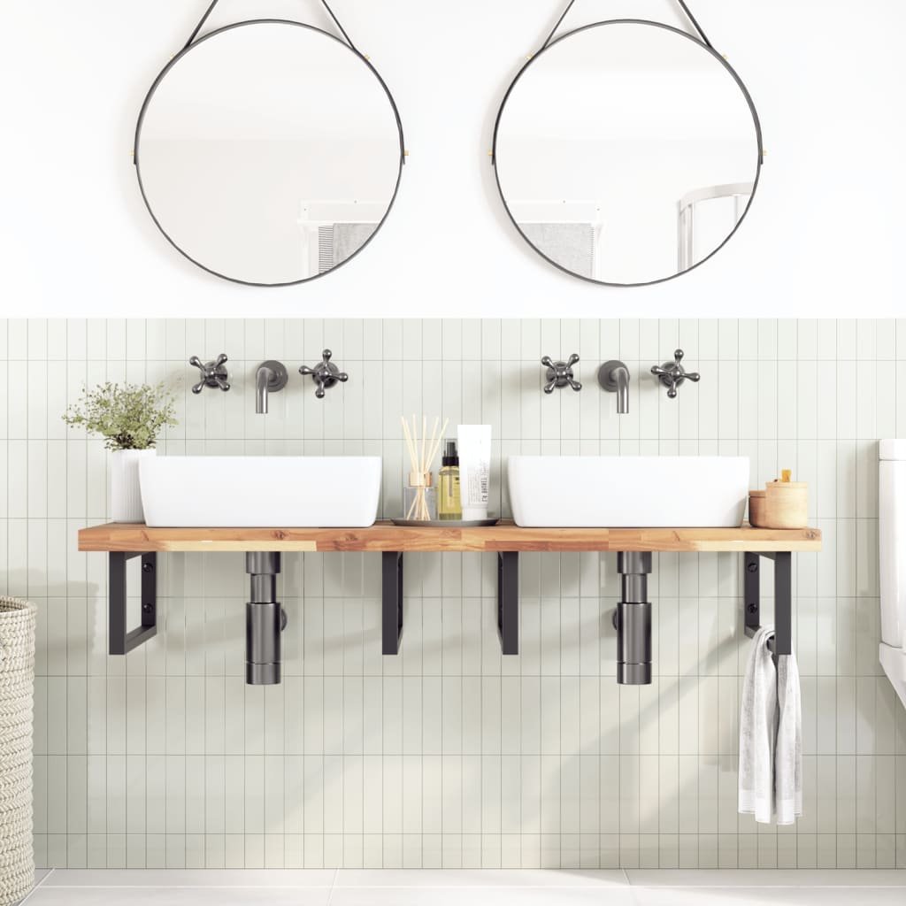 Plate til baderomsskap ubehandlet 140x50x4 cm heltre akasie