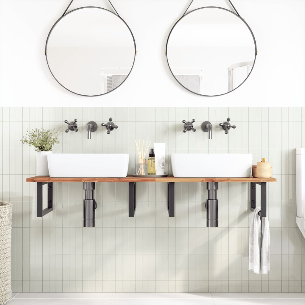 Plate til baderomsskap med finish 160x50x2 cm heltre akasie