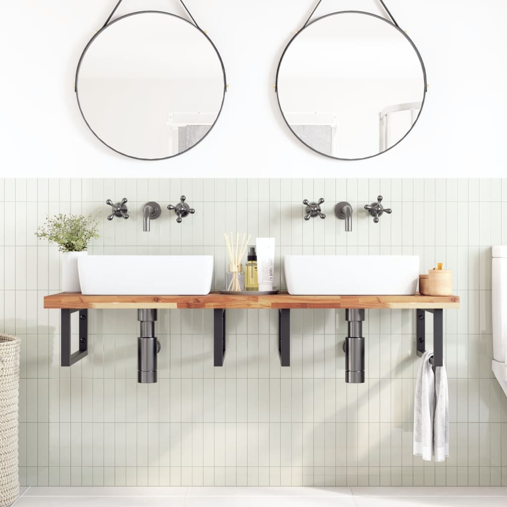 Plate til baderomsskap med finish 160x50x4 cm heltre akasie
