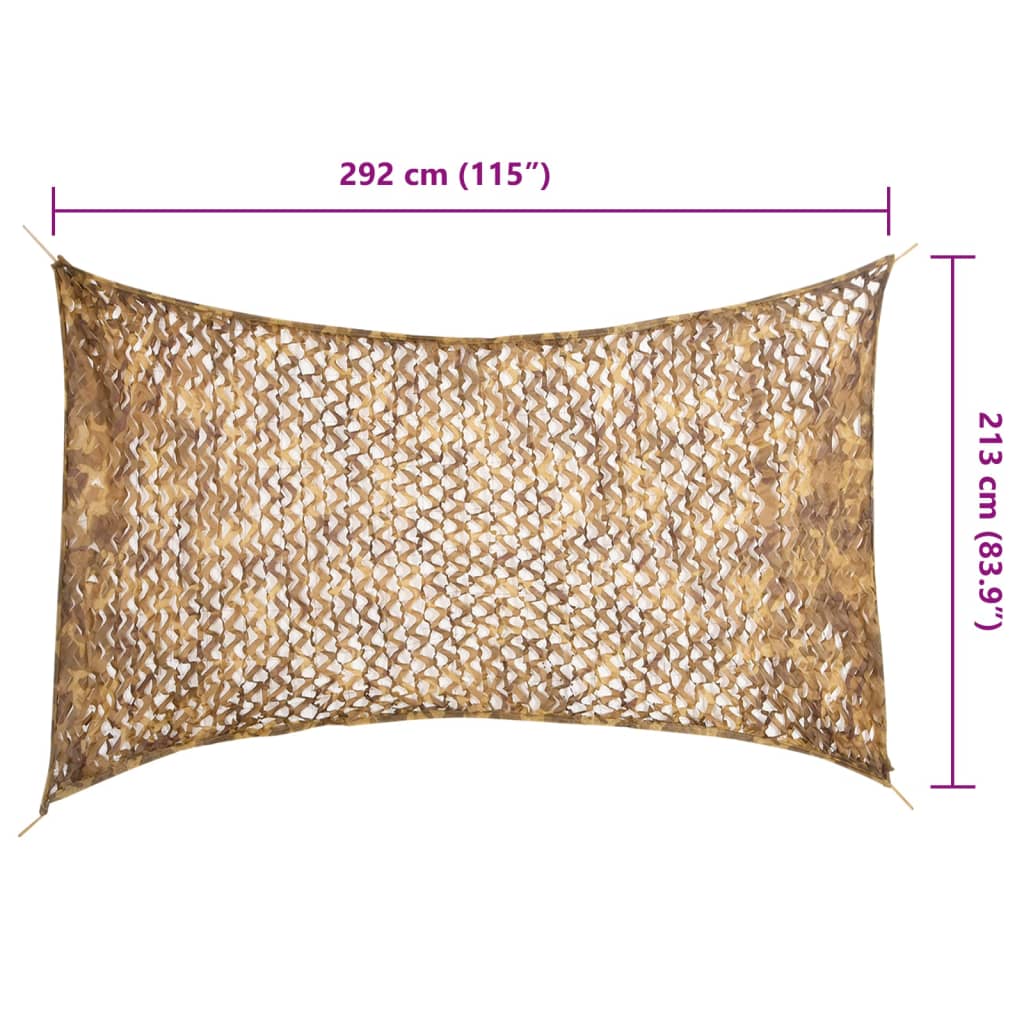Kamuflasjenett med oppbevaringspose 292x213 cm sand