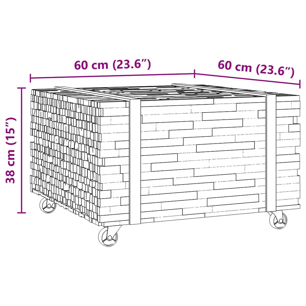 Kaffebord Brun 60 x 60 x 38 cm Massivt Teaktre