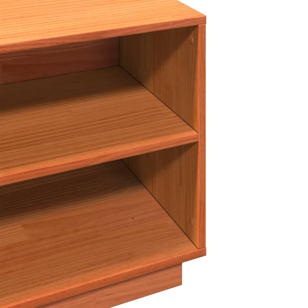 TV-benk voksbrun 110x34x45 cm heltre furu