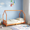 Sengeramme for barn voksbrun 90x190 cm heltre furu