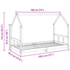 Sengeramme for barn voksbrun 90x190 cm heltre furu