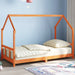 Sengeramme for barn voksbrun 90x190 cm heltre furu