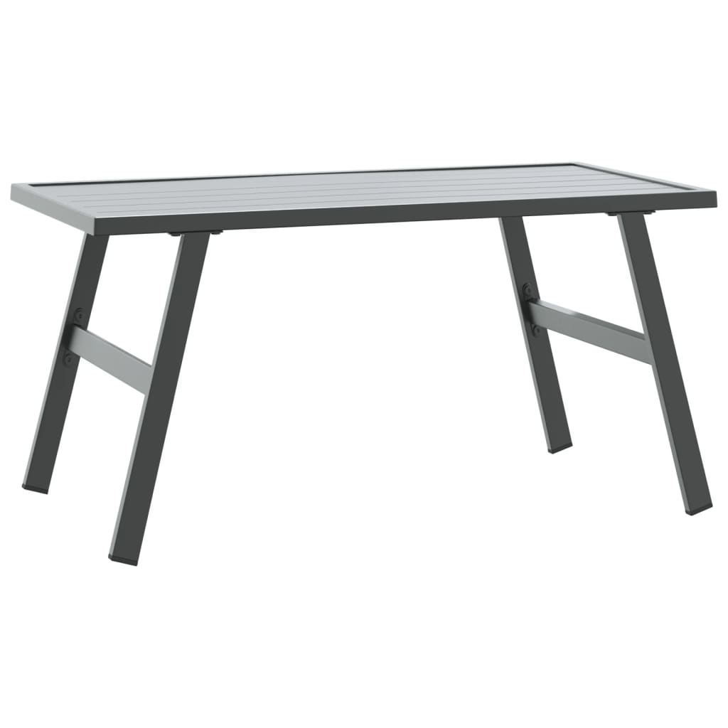 Utendørs salongbord svart 90x45x35 cm pulverlakkert stål vidaXL
