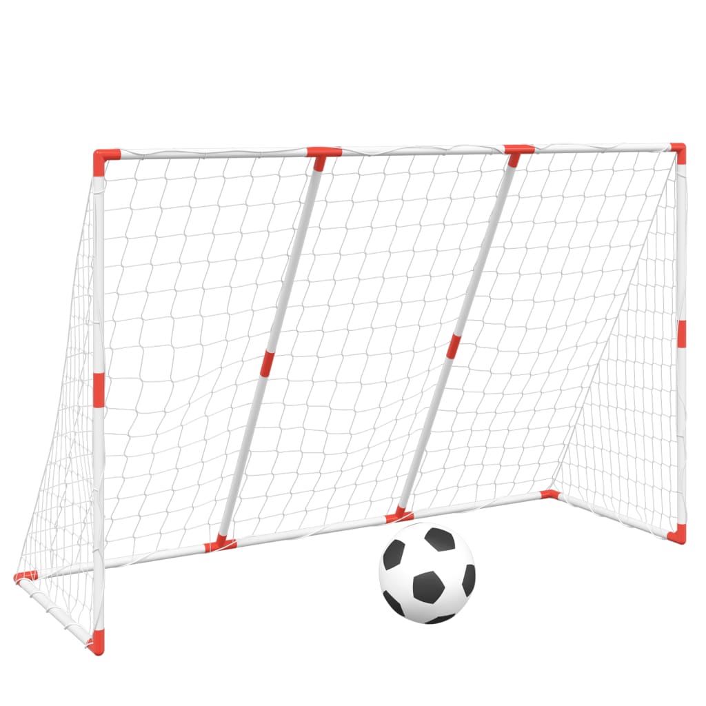 Fotballmål for barn med baller 2-i-1 hvit 184x64x124 cm