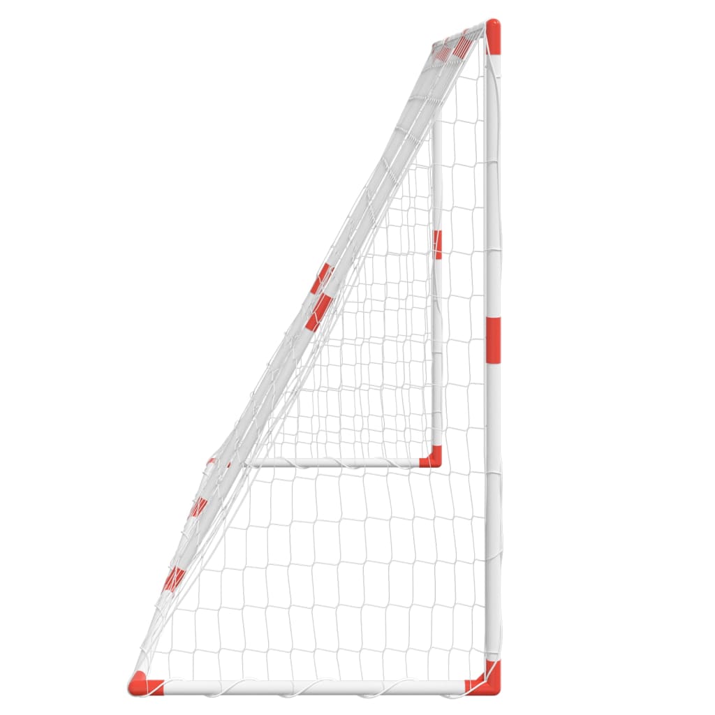 Fotballmål for barn med baller 2-i-1 hvit 184x64x124 cm