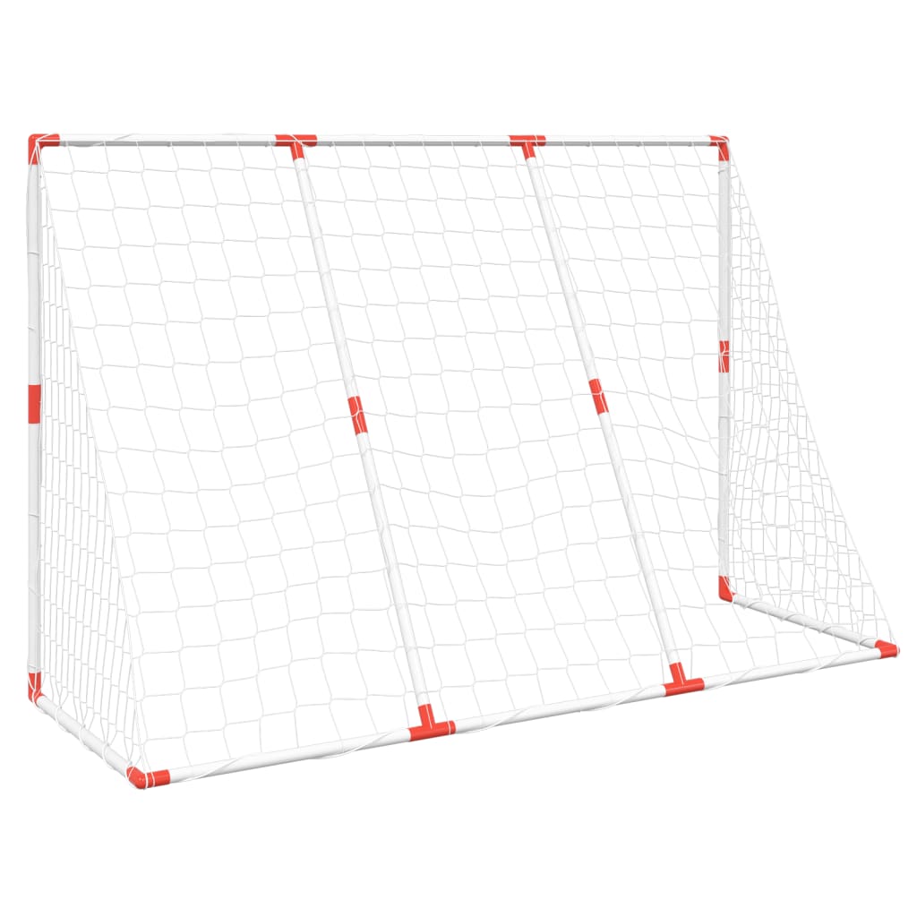 Fotballmål for barn med baller 2-i-1 hvit 184x64x124 cm