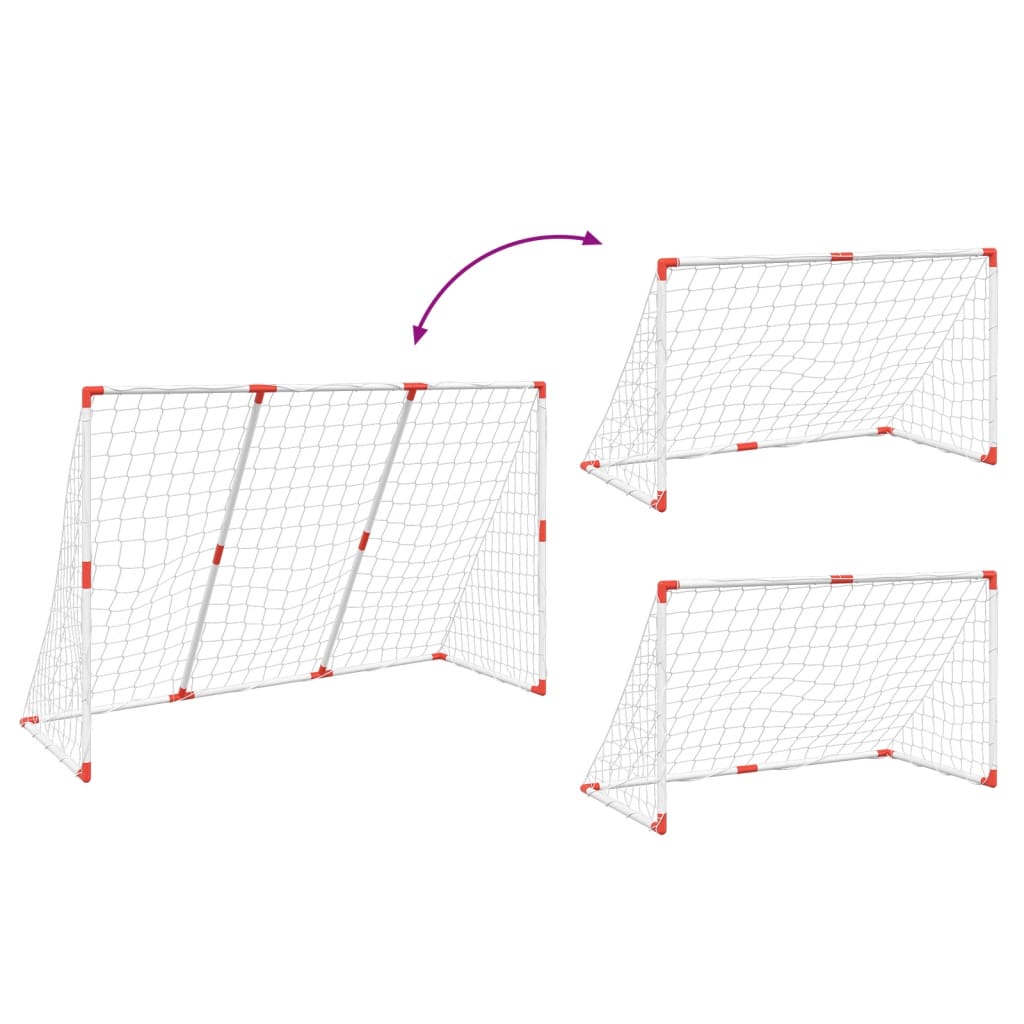 Fotballmål for barn med baller 2-i-1 hvit 184x64x124 cm
