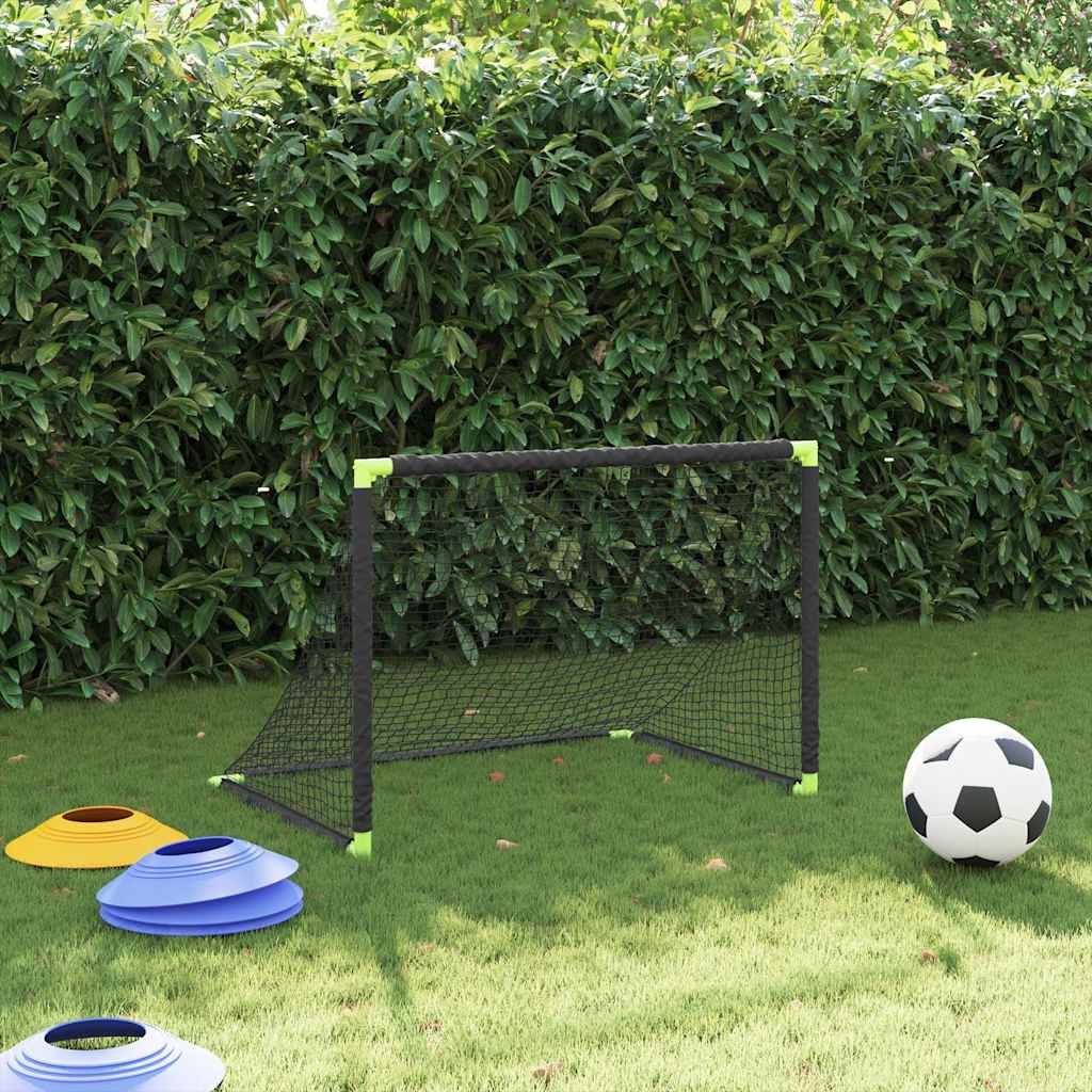Sammenleggbart fotballmål for barn svart 90x64x64 cm