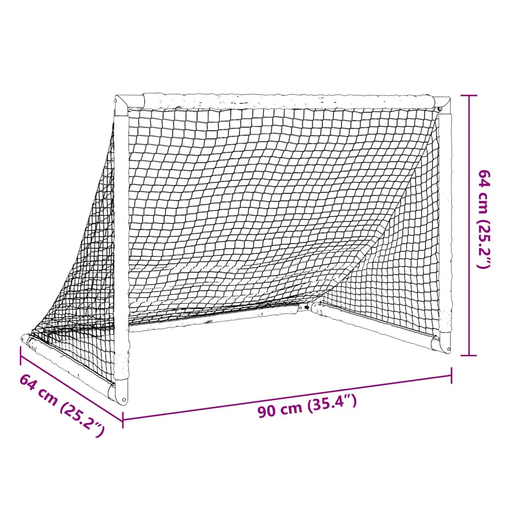 Sammenleggbart fotballmål for barn svart 90x64x64 cm