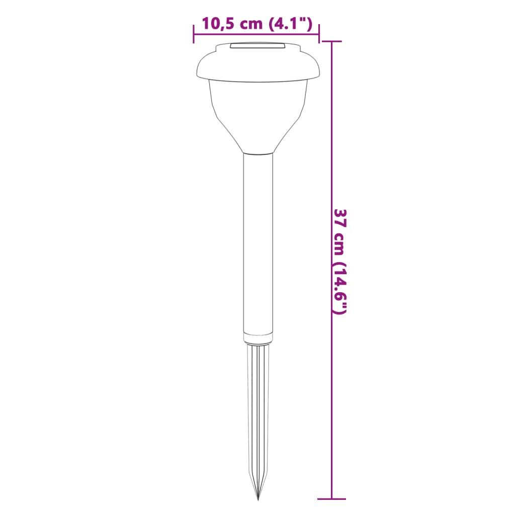 Soldrevne lamper for sti med jordplugg 4 stk varmhvit og RGB