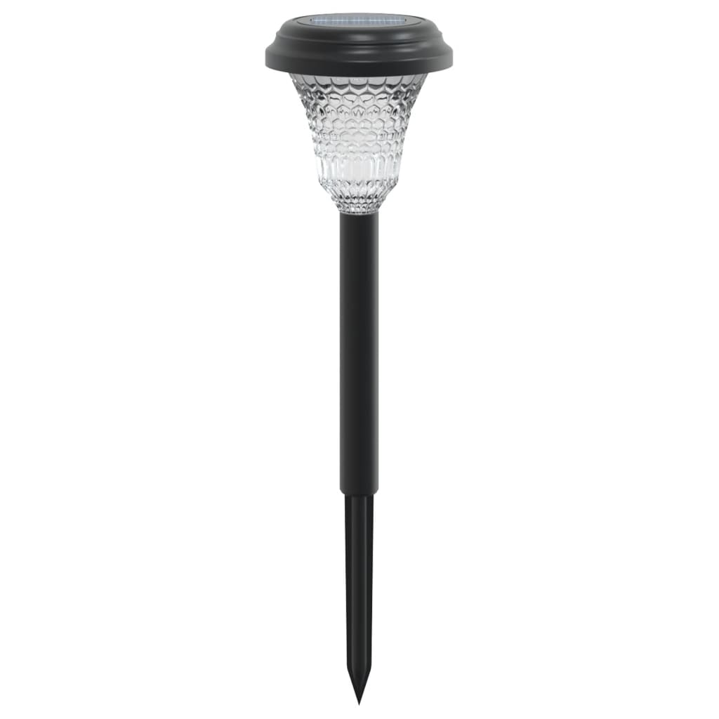 Soldrevne lamper med jordplugg 12 stk hvit