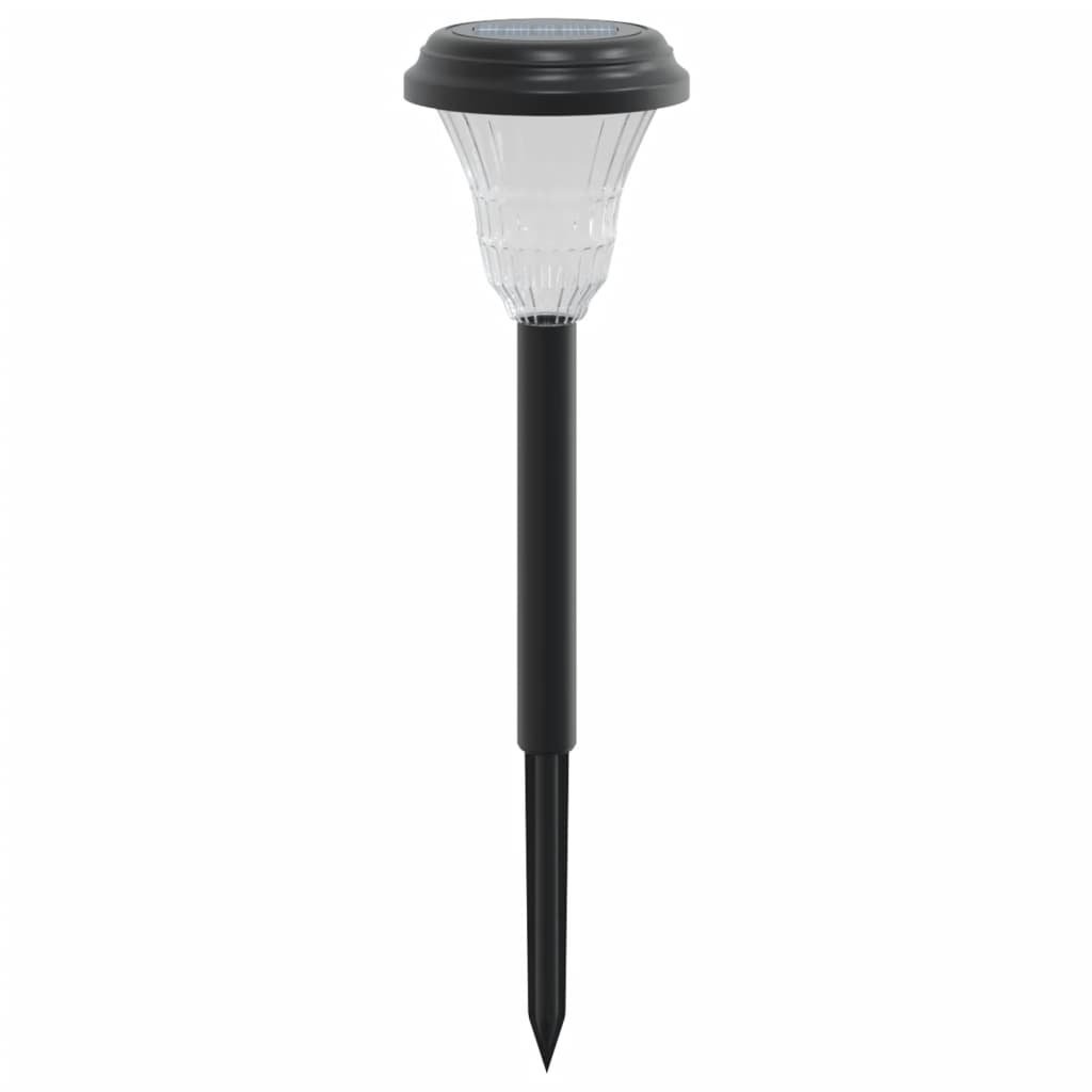 Soldrevne lamper med jordplugg 12 stk hvit
