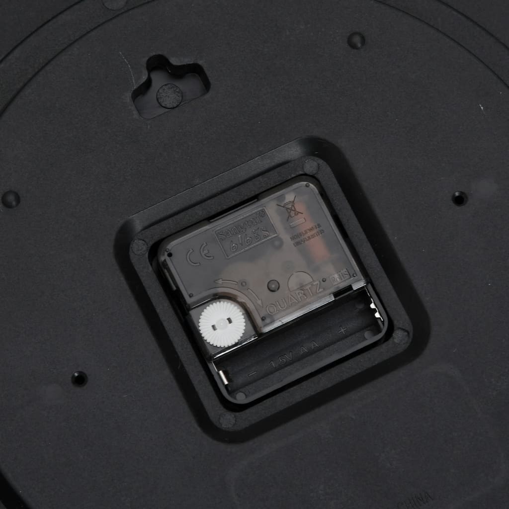 Veggklokke gull og hvit Ø29,5 cm polystyren og glass