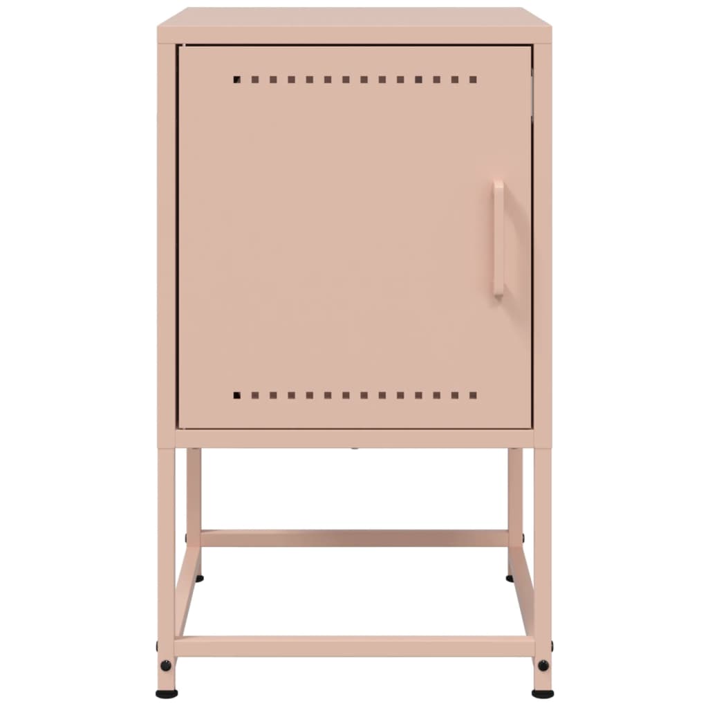 Nattbord 2 stk rosa 36x39x60,5 cm stål