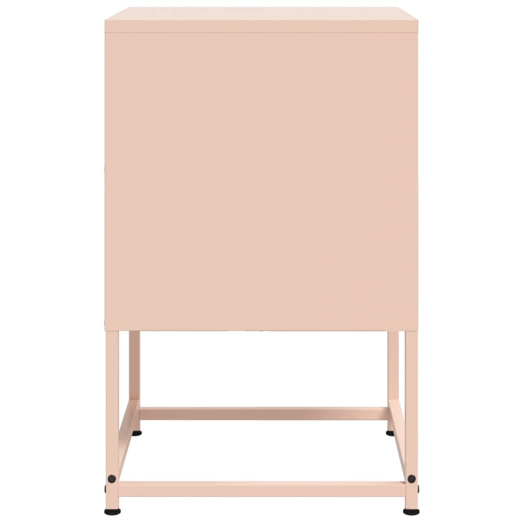 Nattbord 2 stk rosa 36x39x60,5 cm stål