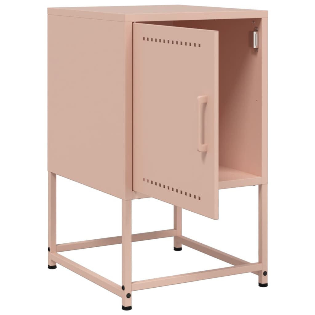 Nattbord 2 stk rosa 36x39x60,5 cm stål