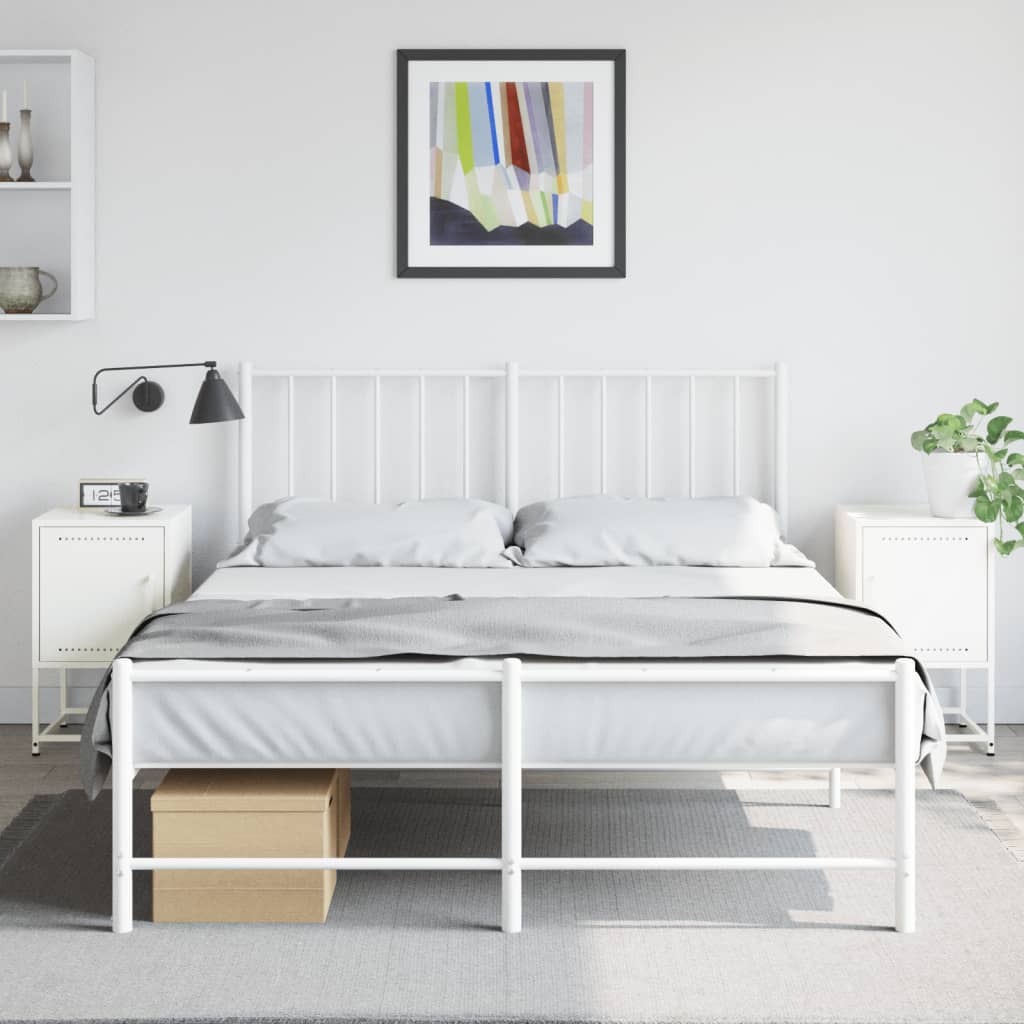 Nattbord 2 stk hvit 36x39x60,5 cm stål