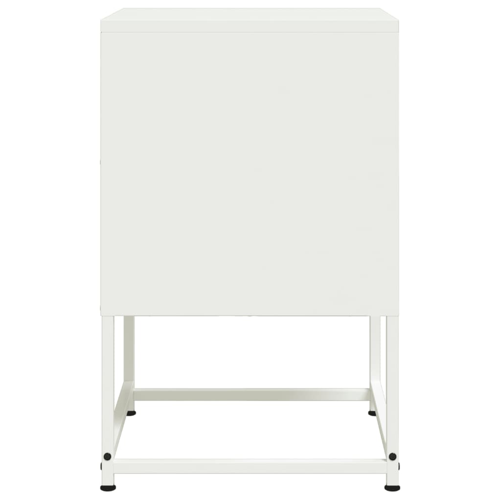 Nattbord 2 stk hvit 36x39x60,5 cm stål