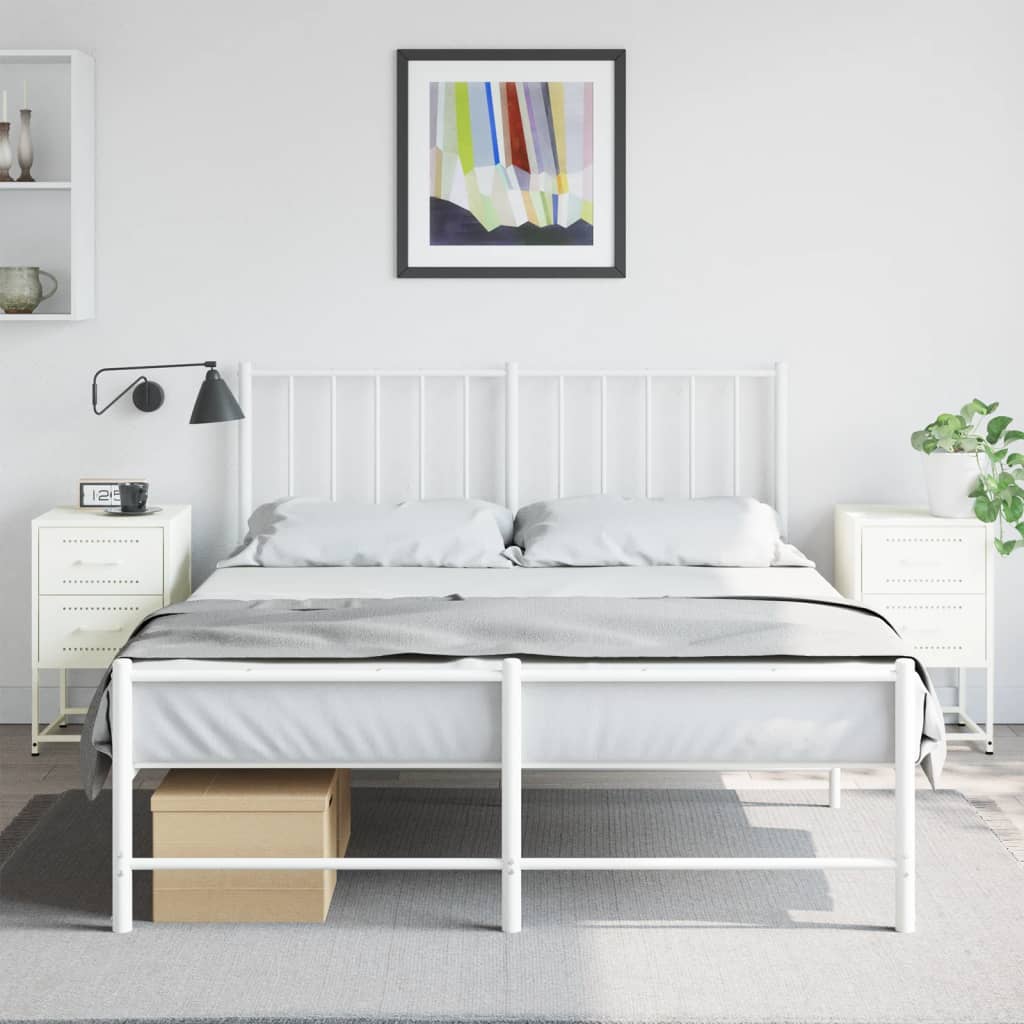 Nattbord 2 stk hvit 36x39x60,5 cm stål