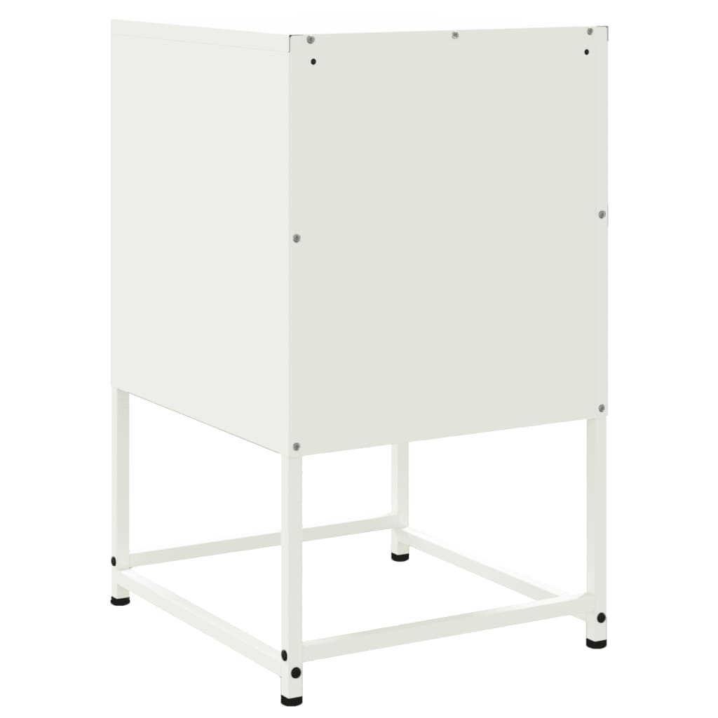 Nattbord 2 stk hvit 36x39x60,5 cm stål